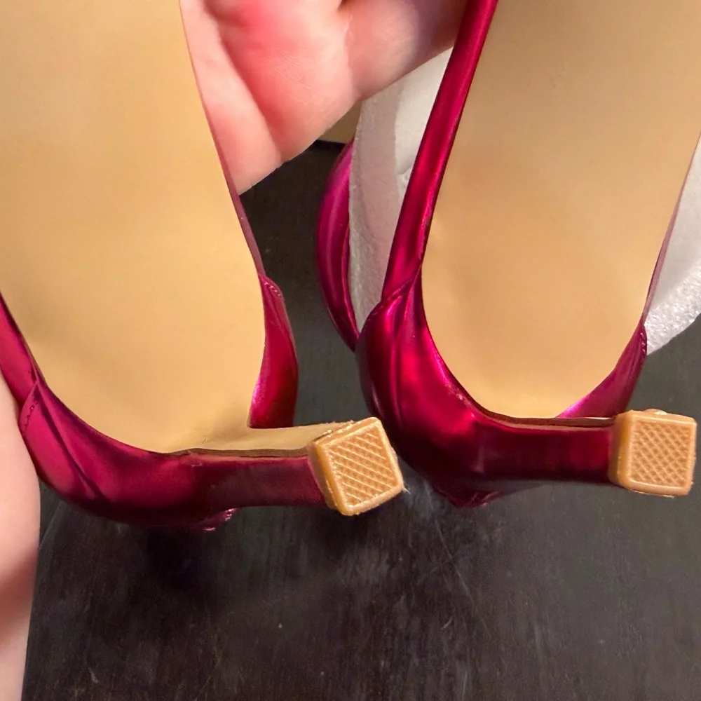 Steve Madden Partay Stilleto Sandals Heels Pink Metal Womens 7.5